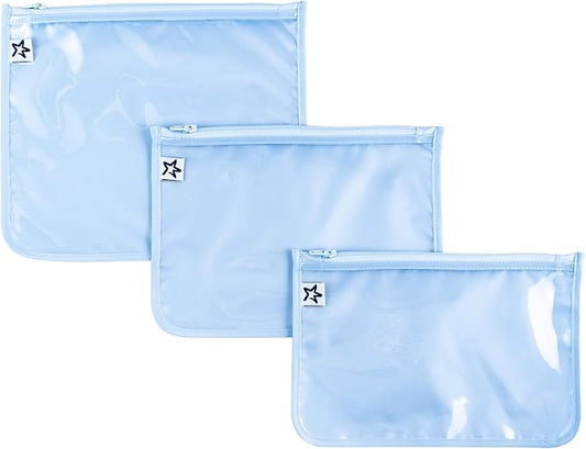 Tiny Twinkle Diaper Bag Organizing Pouches|3 Pack Mess-Proof Clear Front Travel Organizer Bags&TSA Approved Toiletry Bag Set for Baby and Mom Essentials