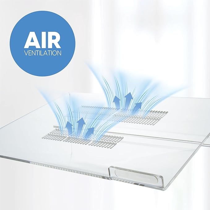Mammoth DuraClear Acrylic Laptop Stand for Desk - Ergonomic 2.5" Elevation Acrylic Computer Riser - Laptop Stand Accessory for up to 21" Laptops