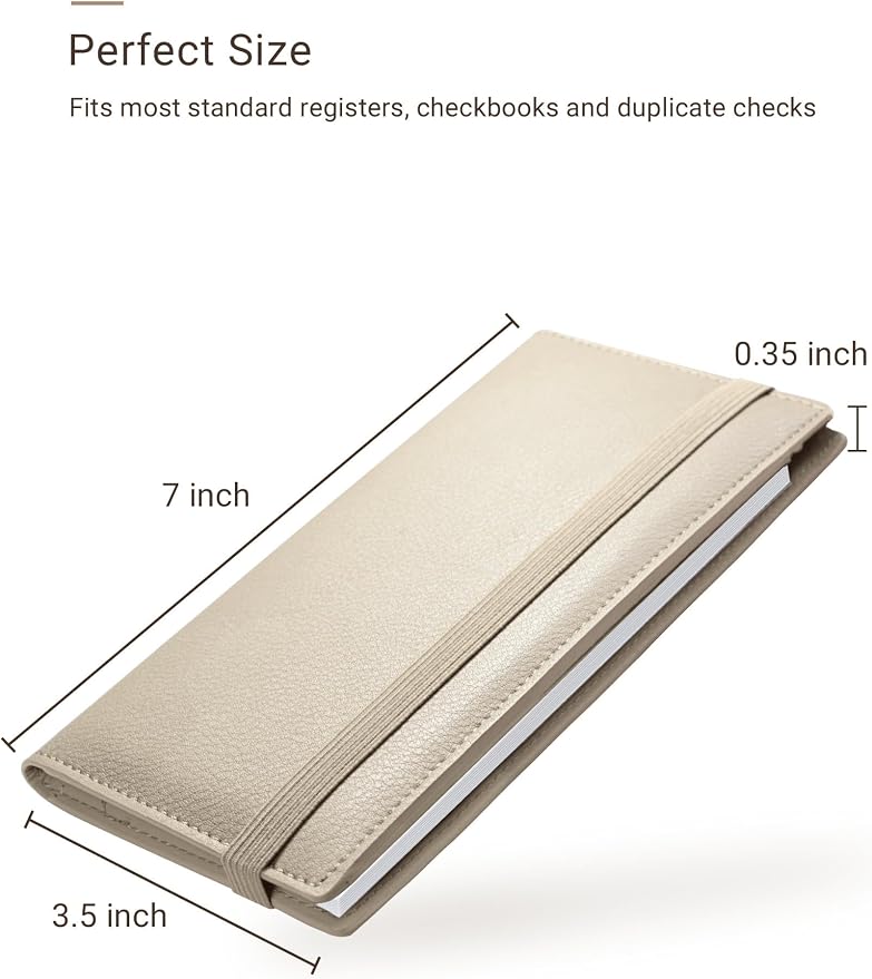 Zreal Checkbook Cover for Men & Women, Premium Vegan Leather Checkbook Holder for Duplicate Checks with RFID Blocking (Tan)