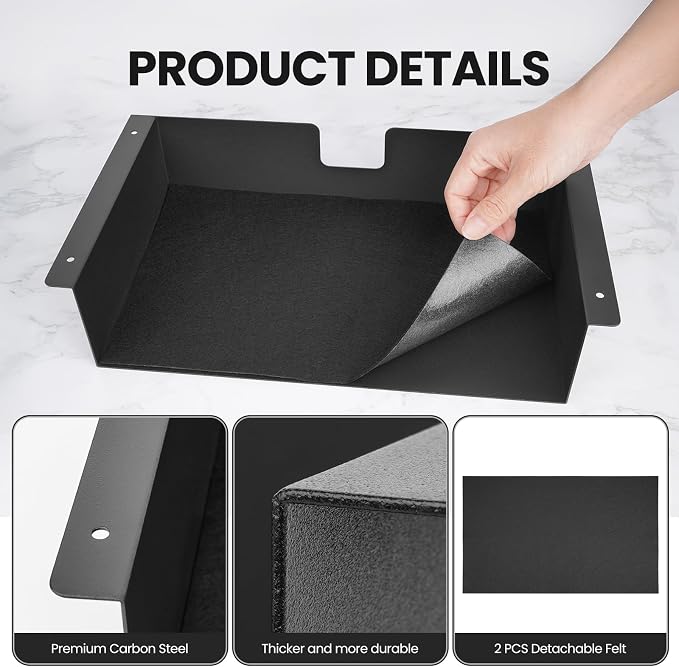 2 Pack Under Desk Shelf - 13 Inch Under Desk Storage Shelf, Metal -Under Desk Organizer - Under Shelf Storage for Office Tables & Workstations