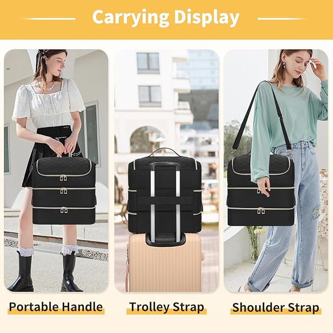 CUBETASTIC Portable Nail Polish Organizer Case Holds 117 Bottles - 3-Layer Nail Tech Kit with Storage Bag & Shoulder Strap, Extra Large Nail Supplies Travel Carrying Box