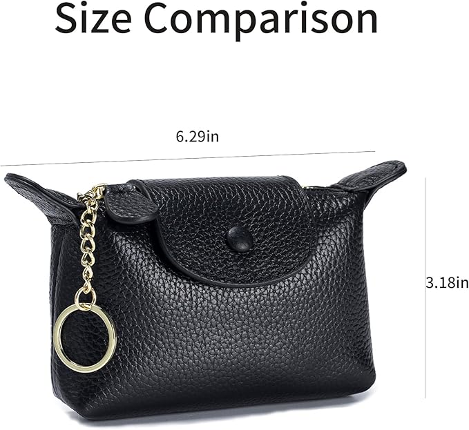 SENDEFN Small Leather Women Coin Purse, Women's Keychain Zipper Pocket Pouch Wallet