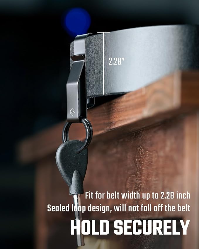 KeyUnity KS08 Practical Stealth Key Ring Holder for Police & Firefighter Duty Belt, Double Side Quick Release Key Holder