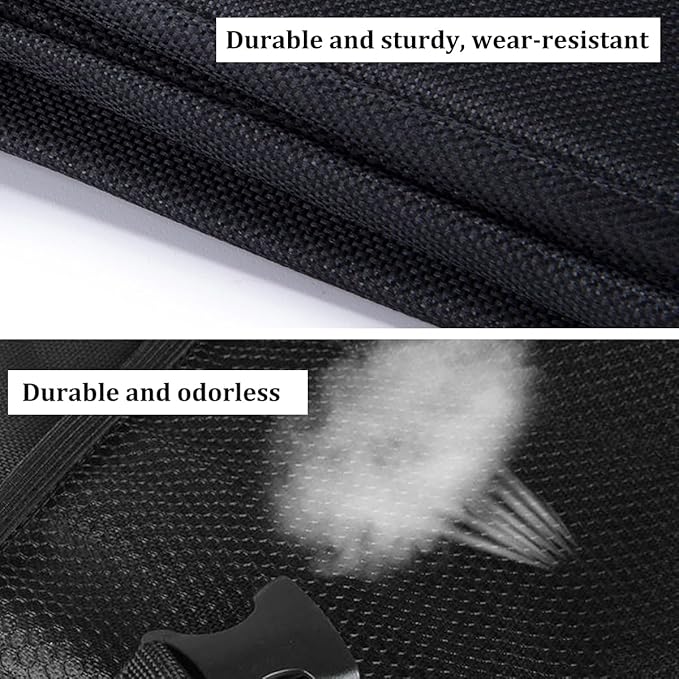 Car Trunk Organizer, Large Capacity Collapsible Multi-Compartment Vehicle Trunk Storage Organizer, Foldable Auto Rear Seat Organization Box for Cargo Grocery, Universal for Vehicles (Black)