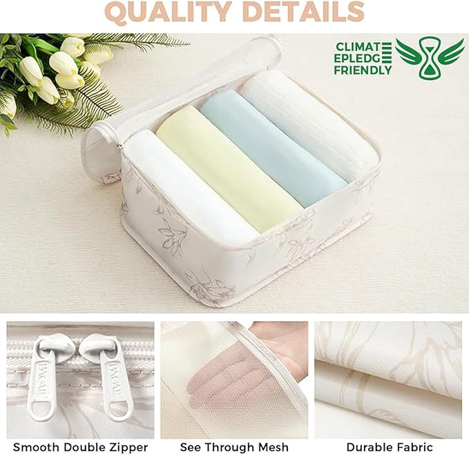 BAGAIL 9 Set Packing Cubes with Packing List Luggage Packing Organizers for Travel Accessories