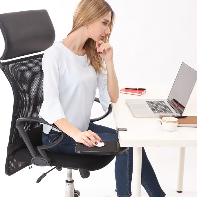 Ergonomic Mouse Platform Under Desk Ergonomic Wrister Mouse Pad (Black)