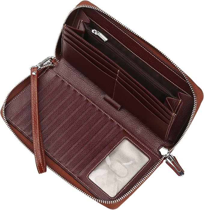 Lavemi Small Compact Women Wallet RFID Blocking Genuine Leather Bifold Purse with ID Windows