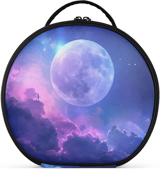 senya Round Cosmetic Pouch Travel Makeup Train Case Starry Sky Makeup Organizer Bag with Adjustable Dividers Portable for Cosmetics Makeup Brushes Toiletry Jewelry Accessories