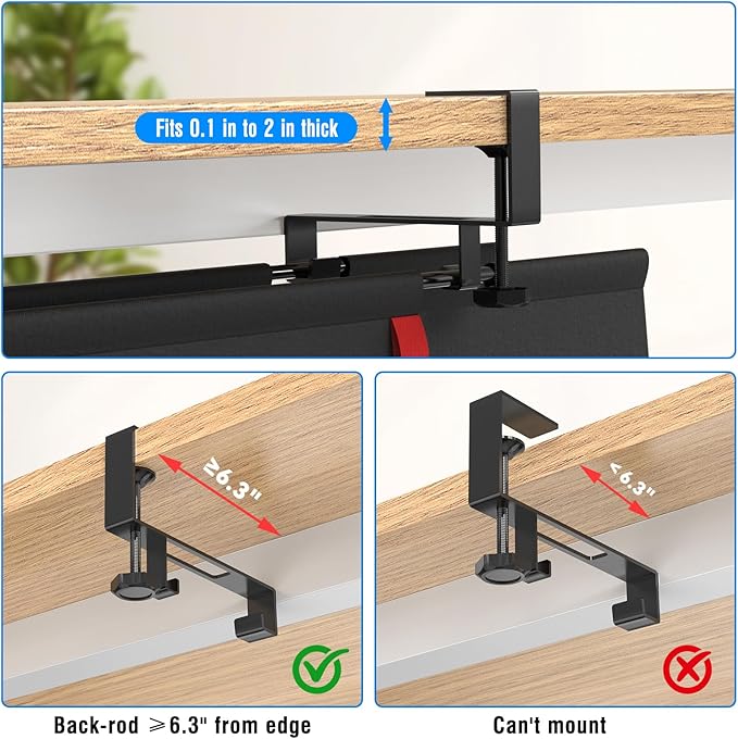 Under Desk Cable Management Tray, No Drill 36" Cord Organizer with Cable Loop, Upgraded Oxford Fabric Wire Management for Office, Home - No Damage to Table