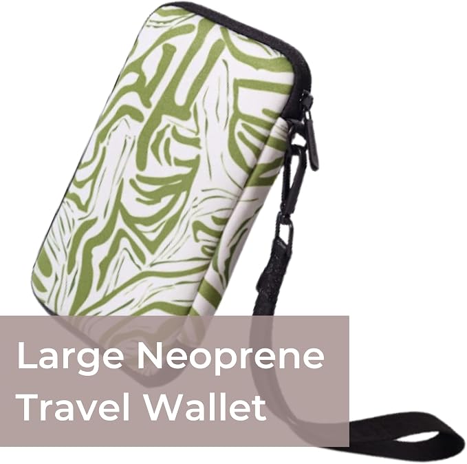 POPUPS Passport Travel Wallet for Women - Large Multiple Document Organizer and Holder with Wristlet - Serengeti