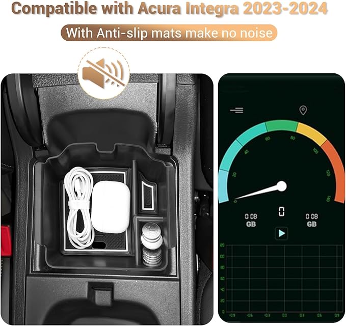 YEE PIN Integra Tray White for 2023 2024 2025 Acura Integra Center Console Organizer Console Storage Insert Tray Insert Tray Integra Arm Rest Organizer for Acura Integra Accessories