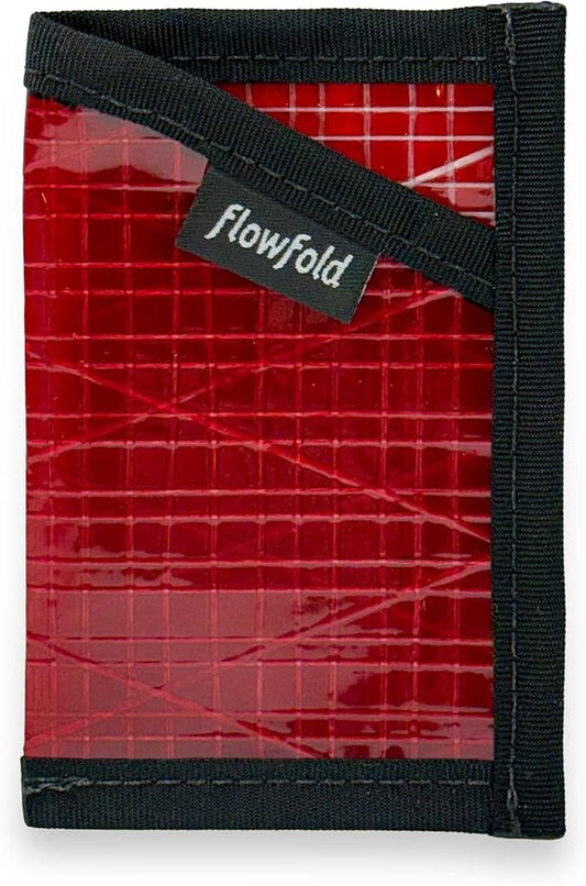 Flowfold Recycled Sailcloth Minimalist Card Holder Wallet | Slim and Durable with Cash pocket and Credit Card Slot | Minimalist Wallet Made in USA Holds 6-8 Cards