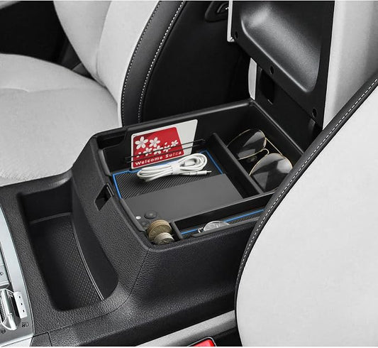 LUWU 2025 2026 Carnival Center Console Organizer Compatible with Kia Carnival KA4 2022-2025 2026 Accessories Armrest Console Storage Box Insert Tray ABS Material Black Coin Container, Blue