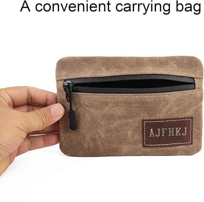 Belt Pouch for Men Women,Compact Zipper EDC Pouch,EDC Wallet Bag,Small Belt Bag Waist Pack Pouch Fanny Pack for EDC Gadgets Hiking,Anti-Theft Pickpocket Proof Pocket Pouch,Water Resistant,Waxed Canvas