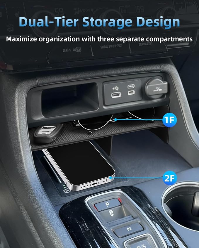 Center Console Organizer for 2023-2025 Honda Pilot & 2026 Passport,Armrest Storage Box Insert Divider Tray, 2023-2025 Honda Pilot & 2026 Passport Interior Accessories