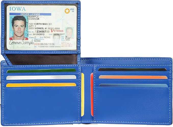 SENDEFN Wallet for Men RFID Blocking Bifold Leather Credit Card Holder