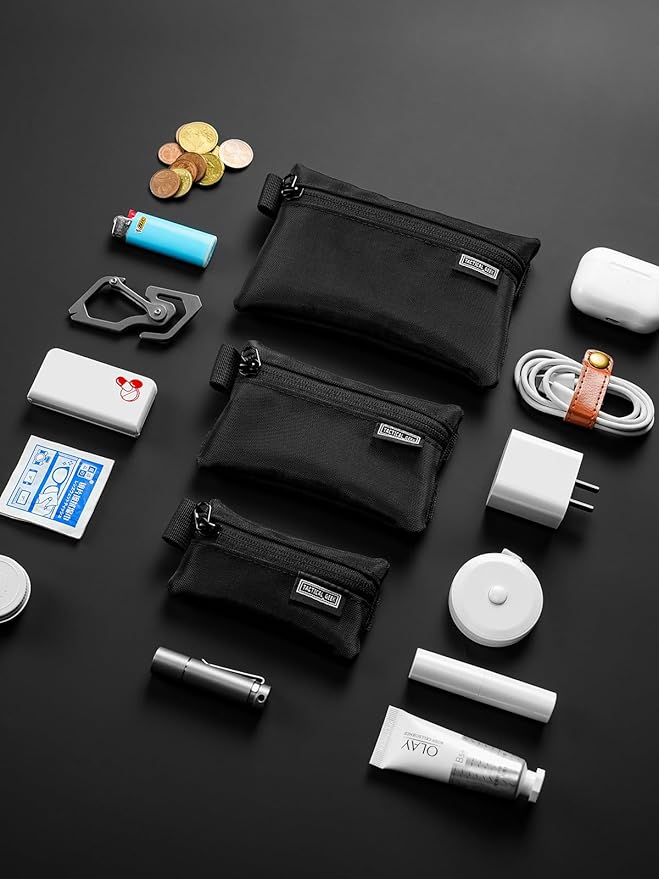 TACTICAL_GEEK Storage A5 EDC Storage Pouch Set, Molle EDC Gadget Pouch, Multi-Functional Utility Small Tool Pocket, Small Organizer for Daily Carry (Transparent Black)