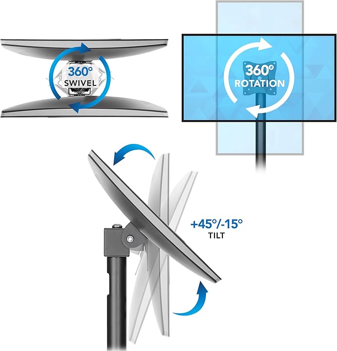 Mount-It! Fixed Height POS Monitor Mount ??19.7??Monitor Pole Mount for Retail Checkout Counters and Point of Sale Systems, Bolt-Down Base, VESA 75x75 & 100x100, Fits 13??2??Monitors, 33 lb Capacity