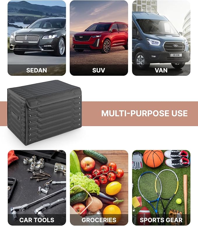Owleys Trunk Organizer for Toyota Tacoma Gifts for Men – Premium Truck Accessories Organizer for 2000–2025 Models – Car Storage Box for Back Seat, Bed & Console – Highway 17