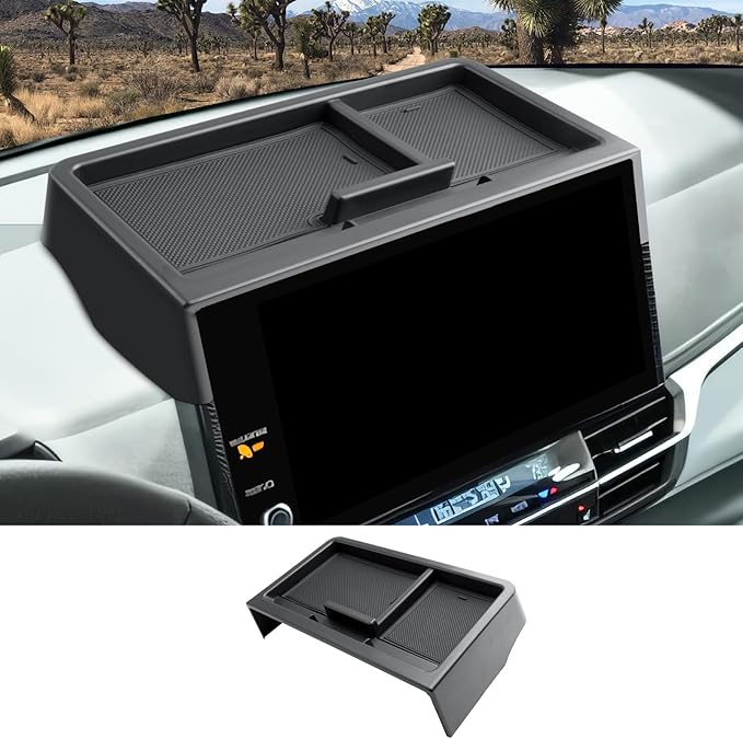 CDEFG Upgraded for 2025 2026 Toyota Sienna Dashboard Storage Box Behind-Screen Organizer for Toyota Sienna 2025 2026 Accessories for 12.3-Inch Touchscreen Dash Tray(Not for LE Trim 8-Inch)