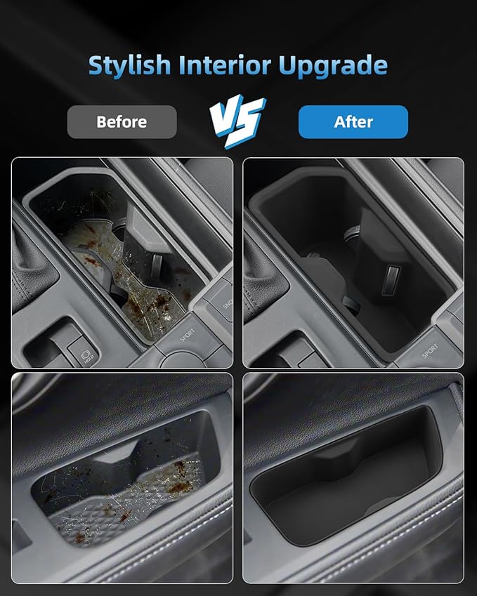 Silicone Center Console Cup Holder & Rear Door Storage Box for 2024–2026 Toyota Grand Highlander/Grand Highlander Hybrid, Interior Organizer Accessories (4PCS)