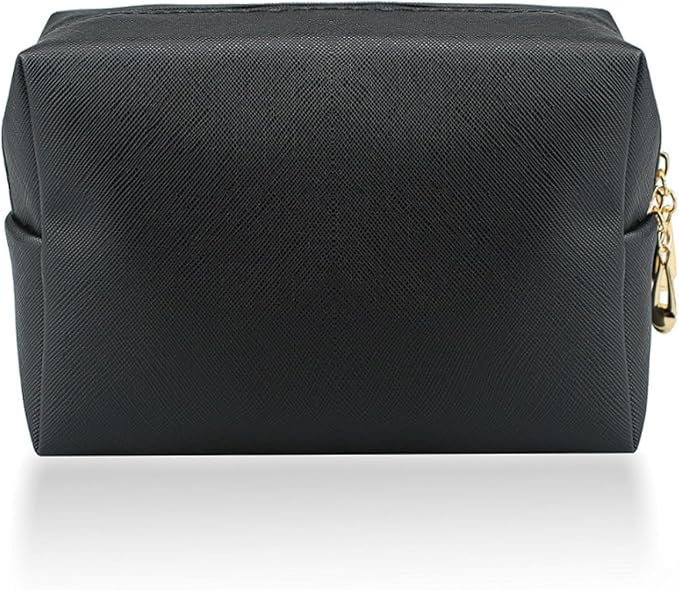 Small Makeup Bag Portable Cosmetic Bag for Women Makeup Pouch Waterproof Toiletry Bag for Travel (Black, Normal)