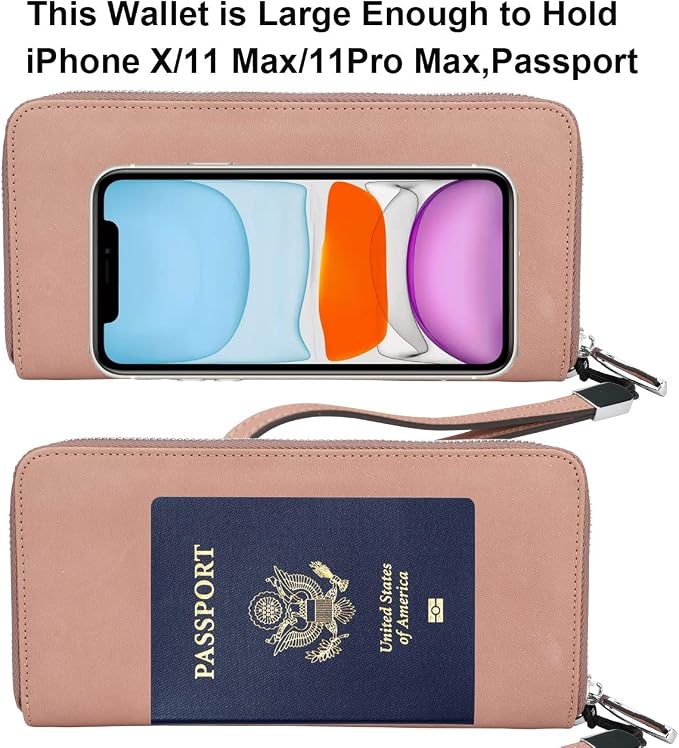 Lavemi Small Compact Women Wallet RFID Blocking Genuine Leather Bifold Purse with ID Windows