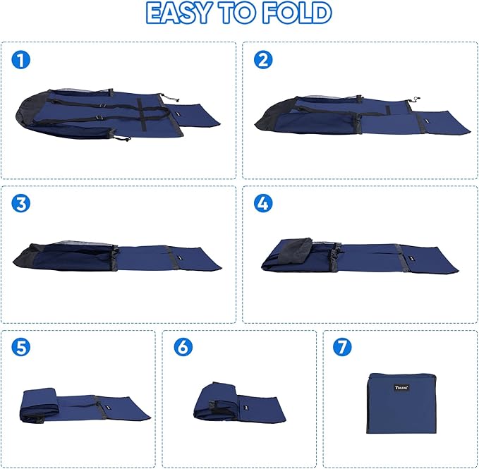 BALEINE 2PK 120L Laundry Bag Backpack, 900D Oxford Fabric Large Travel Laundry Bags with Shoulder Straps and 2 Mesh Pockets for College Dorm, Apartment, Laundromat (Navy, 120L)