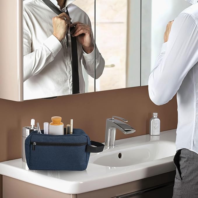 Icramsy Travel Toiletry bag Toiletry bag for women men Hanging Cosmetic bag Travel accessories for Women Men (Navy blue)