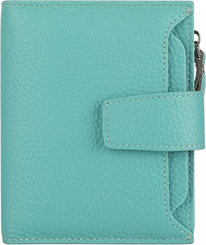 Lavemi Small Compact Women Wallet RFID Blocking Genuine Leather Bifold Purse with ID Windows