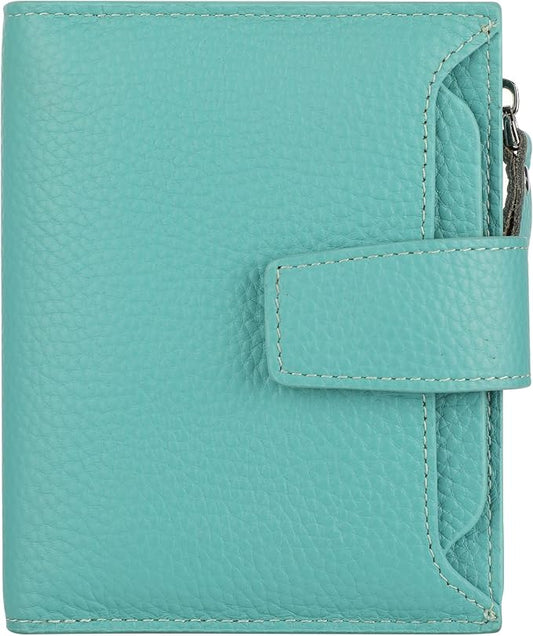 Lavemi Small Compact Women Wallet RFID Blocking Genuine Leather Bifold Purse with ID Windows