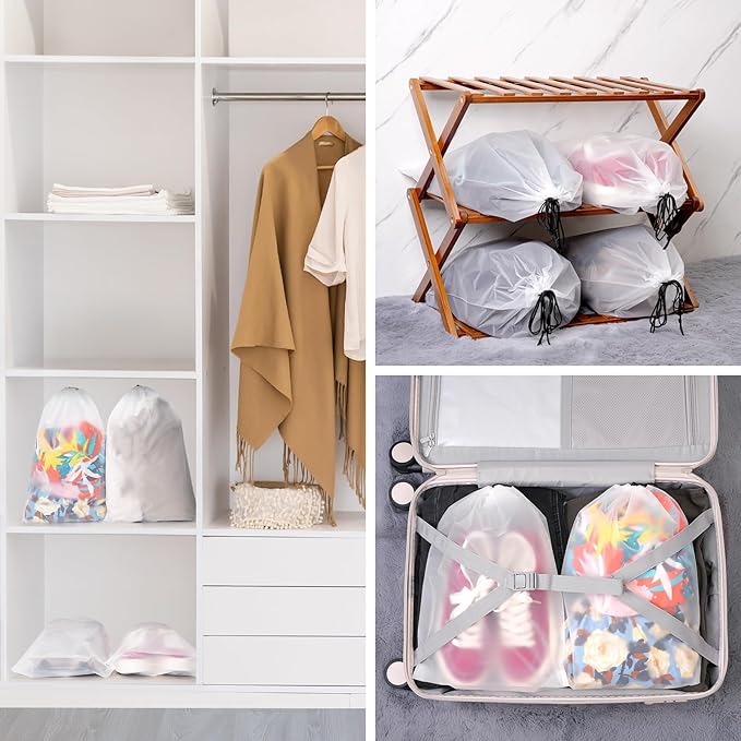 10 Pack Shoe Bags for Travel,11.8in X 15.7in，Protable shoe bags for storage with rope,large drawstring bags，Shoes Storage Organizers Pouch with Rope for Men and Women
