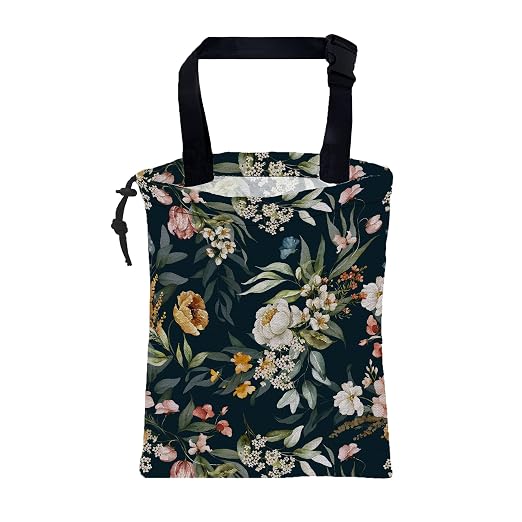 Car Garbage Bag Watercolor Floral Branches Hanging Canvas Car Trash Bag Waterproof Drawstring Car Back Seat Organizer for Car Back Front Seat Console with Adjustable Buckle