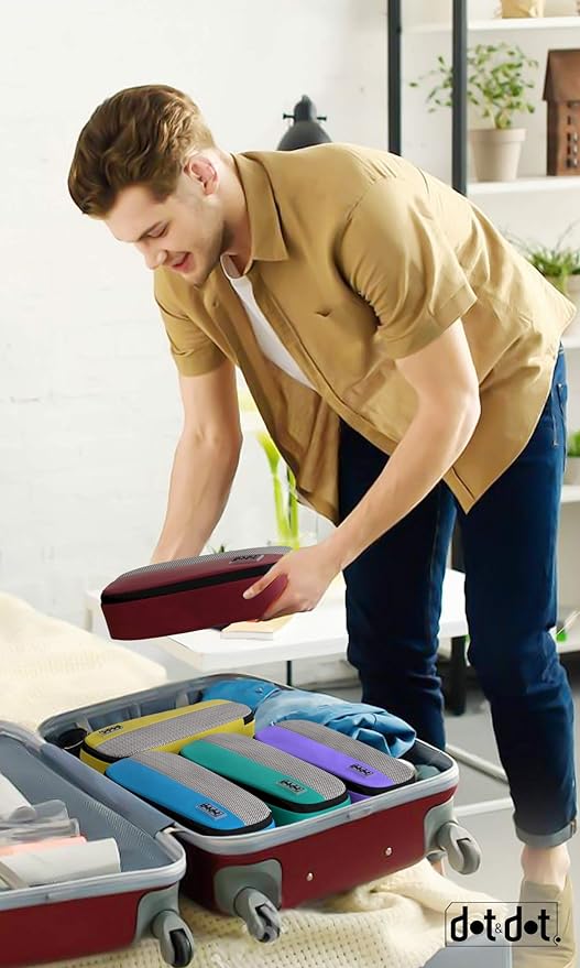 Dot&Dot Slim Packing Cubes for Travel 5pc Set - Narrow Suitcase Luggage Organizer Bags - Thin Travel Essentials for Backpacks - Lightweight Packing Organizers (Non-Compression)