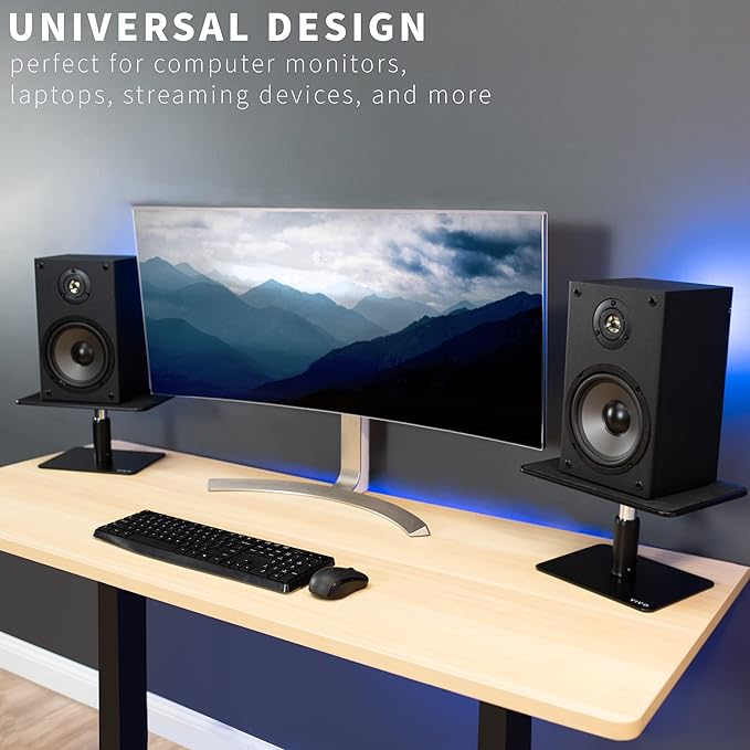 VIVO Universal Height Adjustable Ergonomic Computer Monitor and Laptop Riser Tabletop Desk Stand, Black, STAND-V000SB