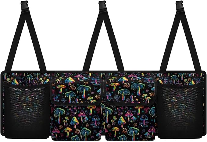 Mushroom Car Trunk Organizer,Capacity Car Organizer SUV, Hanging Car Storage Organizer with Lids,Space Saving for SUVs,Trucks,Van,Car Interior Accessories(Black)