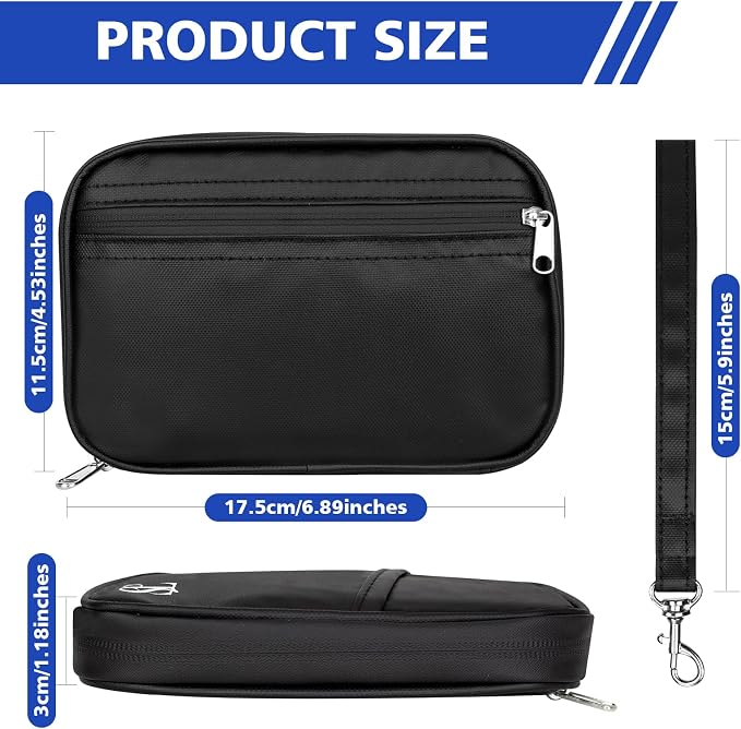 Passport Holder for Travel Women Men RFID Blocking Passport Wallet Waterproof Lightweight Document Organizer Pouch Bag Zipper Portable Case for Cards, ID, Money (Black, 6.9"x4.5")