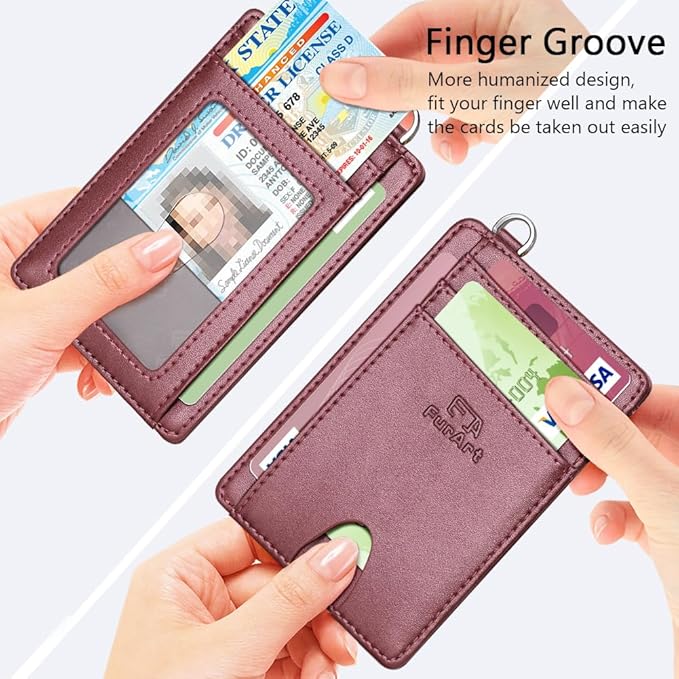 FurArt Slim Minimalist Wallet, Front Pocket Wallets, RFID Blocking, Credit Card Holder for Men