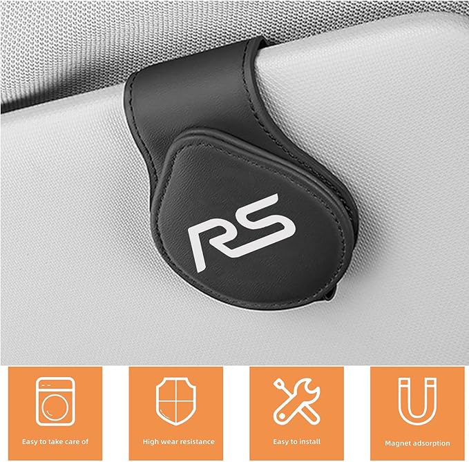 Sunglasses Holder Suit for Chevy Camaro RS Car Sun Visor Magnetic Leather Glasses Sunglass Clip Eyeglasses Mount for Car Accessories RS Owners