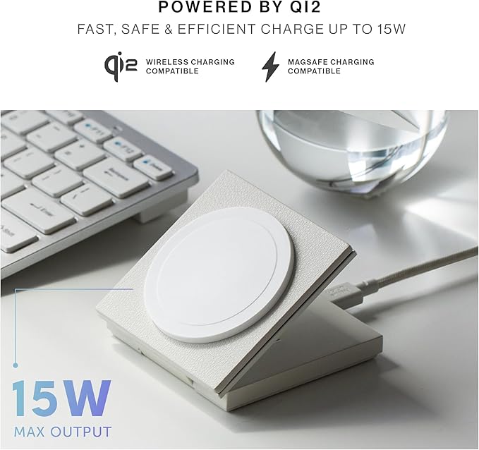 Native Union Rise Magnetic Wireless Charger – Qi2 Certified & MagSafe Compatible – Foldable Charging Pad & Stand for iPhone Air, 17 & Other Qi-Compatible Devices – Up to 15W Fast-Charging (Sandstone)