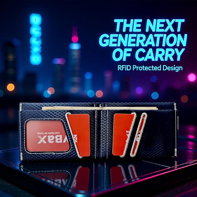 Minimalist RFID Blocking Slim Wallet for Men – Waterproof Microfiber Front Pocket Bifold Card Holder – Holds 10 Cards & Cash (Shadow Edition)