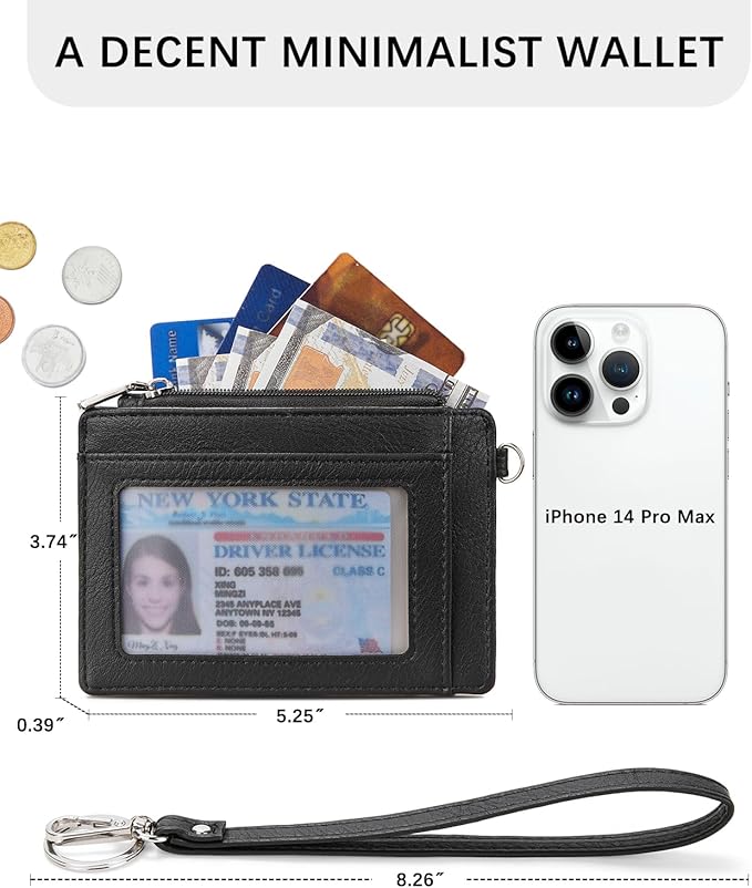 BOSTANTEN Small Wallet For Women RFID Leather Credit Card Holder Slim Wristlet Keychain Wallet With Zipper Pocket White Cow Print
