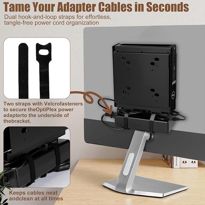 Dual VESA Mount for Dell OptiPlex Micro,Wall Dual VESA and Under Desk Mount Fits Dell Micro Pro,Plus MFF,Support VESA Dell Micro Mount for Monitor Arms and Wall Mounts with 75x75mm&100x100mm Mounting