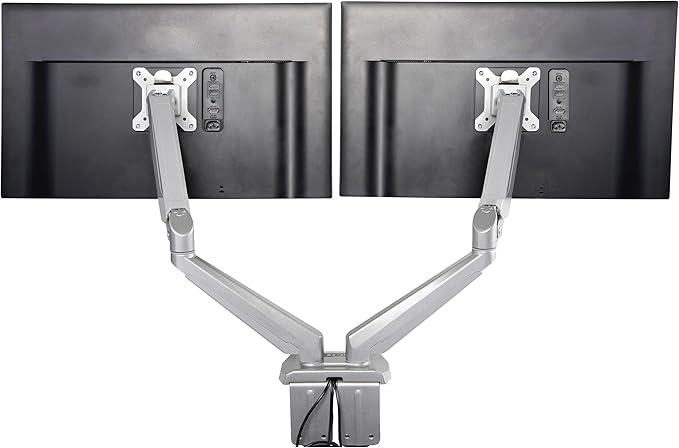 StarTech.com Desk Mount Dual Monitor Arm with USB/Audio, Desk Clamp Ergonomic VESA Mount for up to 32" (17.6lb/8kg) Displays