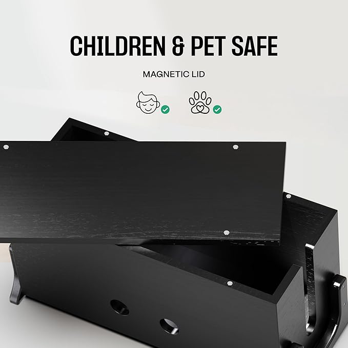 Extra Large Cable Management Box, Wood Cord Hider Box & Organizer for Power Strip, TV Wires & Desk Cable Storage