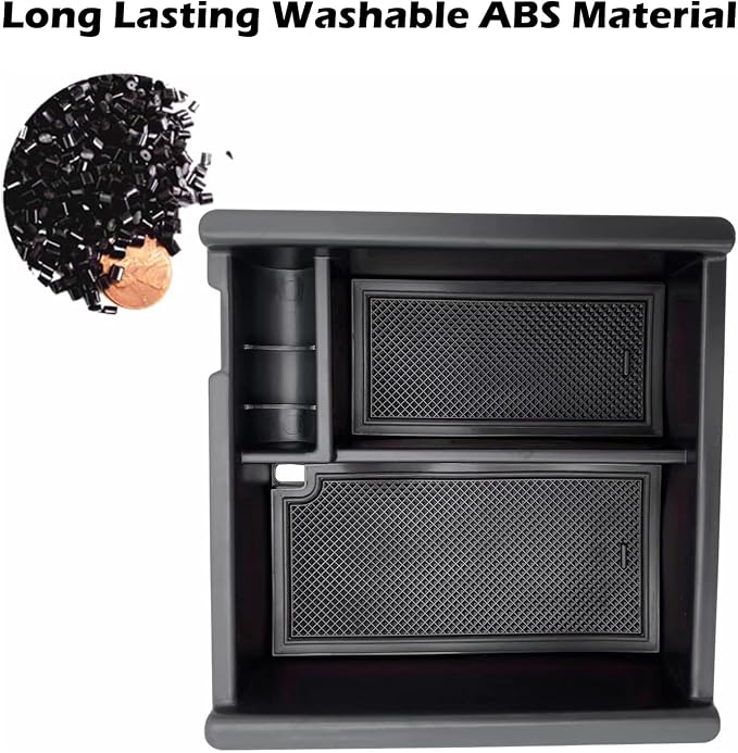 Compatible with Toyota Tacoma Accessories Center Console Tray Organizer Armrest Box Secondary Storage Fits for Tacoma 2023 2022 2021 2020 2019 2018 2017 2016 (Black)