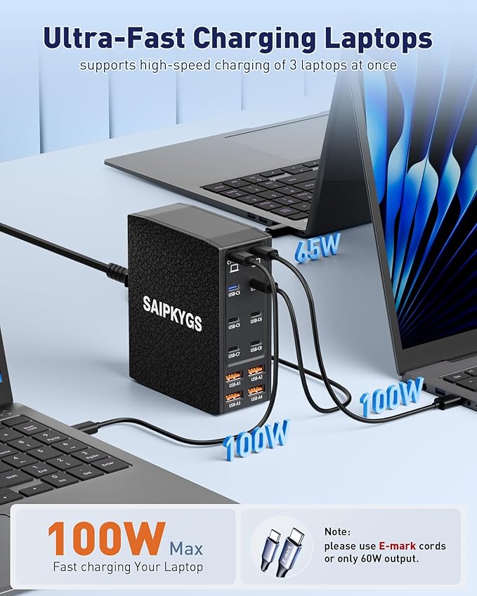 USB Charging Station (900W),12-Port USB C Charger Block with Dual 100W PD USB-C Fast Charging Station Hub for MacBook Pro/Air/All iPad Phone 17/16 15/14/13/Pro Max/Samsung Galaxy Note (Black)