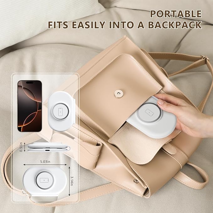 2026 Traveling Portable Wireless Mag-Safe Fast Charging Station,Magnetic 3 in 1 Charger for iPhone 17 16 15 14 13 12 Pro Max Plus,Apple Watch Series & Air pods 4 3 2 Pro-Gifts for Family