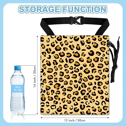 Yellow Leopard Pattern Car Trash Bag - Waterproof Car Trash Bag Hanging Leakproof Car Garbage Bag - Washable Reusable Trash Bag For Car Interior Hanging Organizer Storage Vehicle Travelling Camping