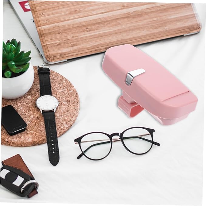 SAFIGLE 1Pc Multifunctional Vehicle Mounted Eyewear Case Pink Visor Clip for Sunglasses and Ticket Storage for Organizing Glasses Accessories and More Car Home
